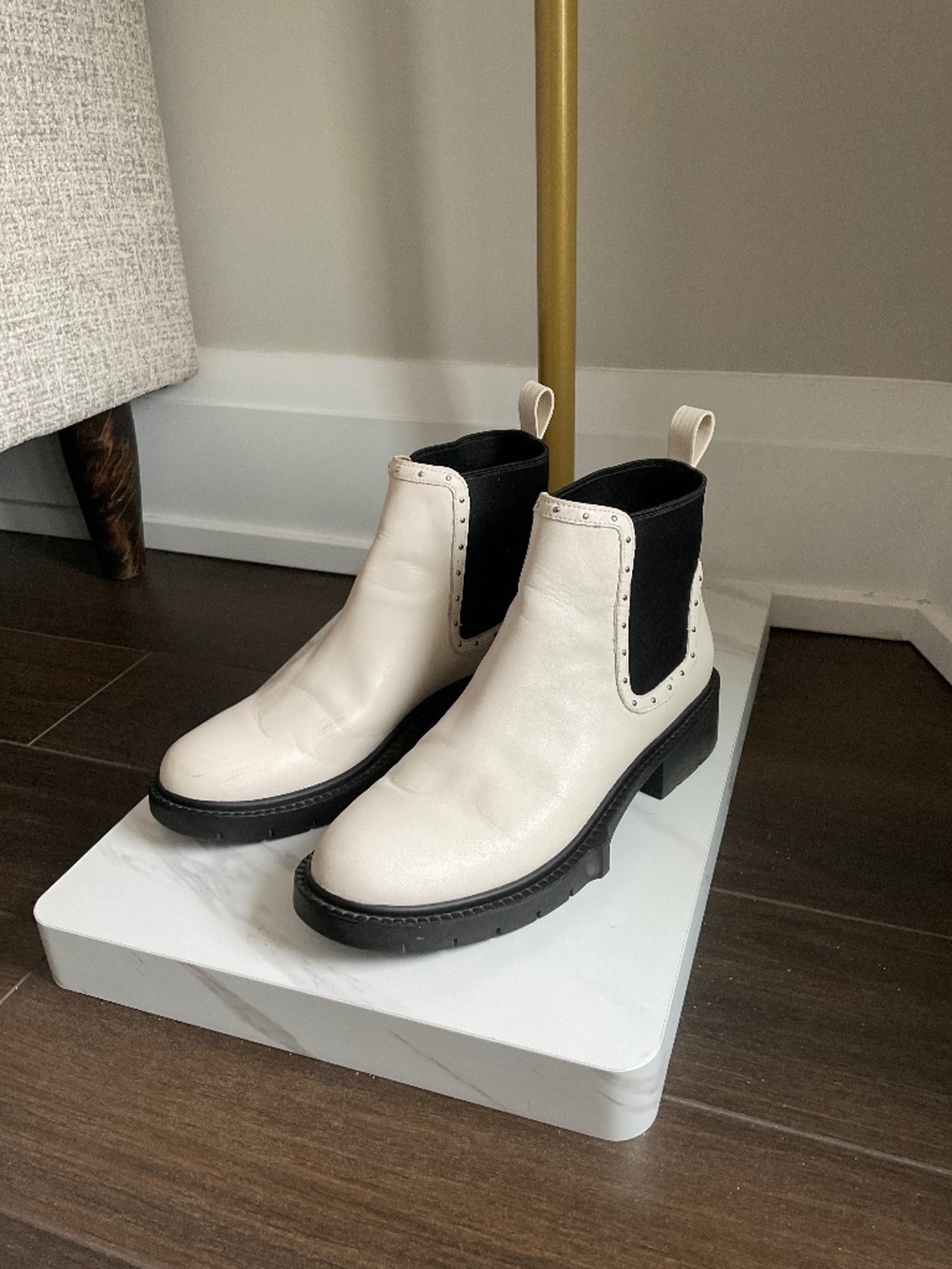 Coach Lory Leather Studded Chelsea Booties